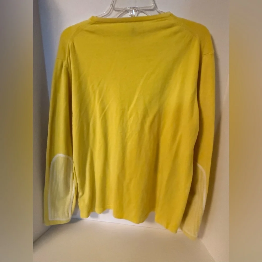 BURBERRY London Yellow Cotton Top Large Pullover Made in Italy‎ (0028) A7 - Picture 3 of 9